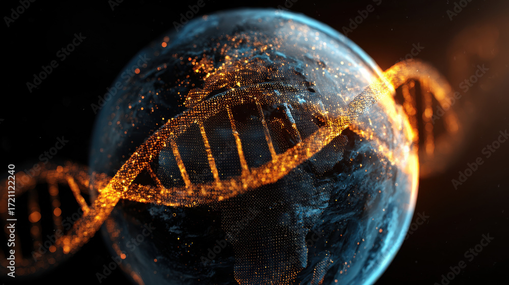 Poster explore intricate connection between dna and global database system that enhances our understanding 