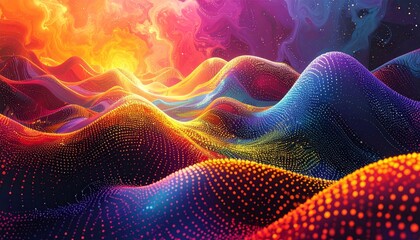 Fototapeta premium A glowing artistic illustration of blue lines creating a swirling fractal pattern with a futuristic black backdrop