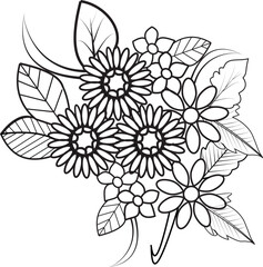 coloring pages, color page, flower, vector, floral, nature, leaf, plant, illustration, spring, art, design, drawing, flowers, decoration, summer, blossom, pattern, bouquet, garden, beauty, branch, pet
