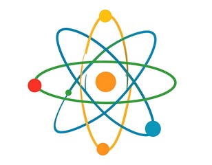 Colorful atom graphic