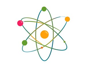 Colorful atom graphic