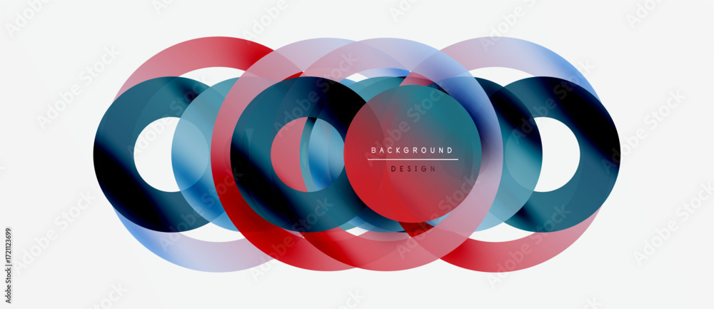 Aufkleber abstract colorful overlapping circles create dynamic visual. modern design element, suitable backgro