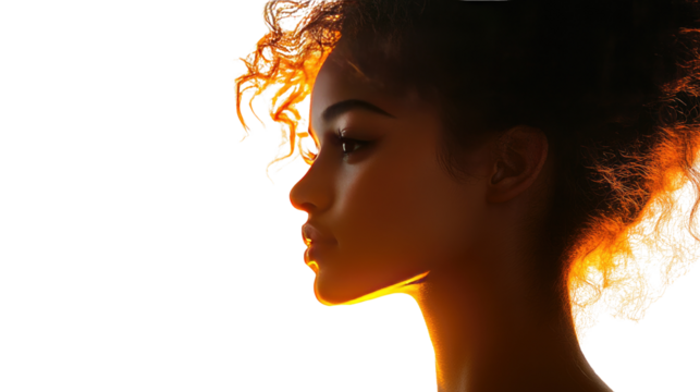 silhouette of a girl isolated on a white or transparent background