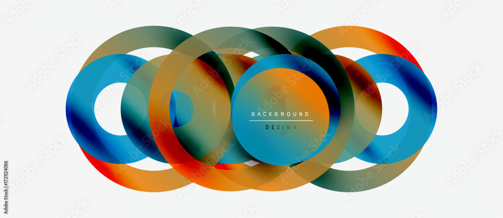 Aufkleber abstract colorful circles overlap, creating dynamic visual effect. modern design element for backgro
