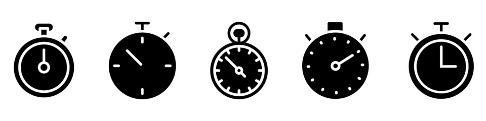 Stopwatch icon vector set. Time illustration sign collection. Speed symbol or logo.
