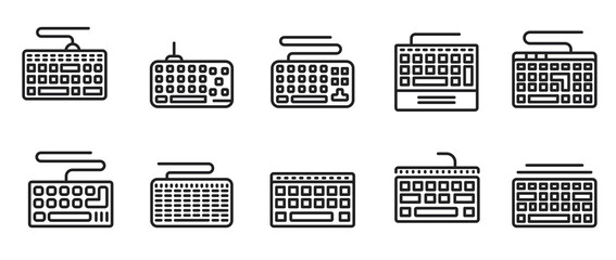 keyboard icons set. png