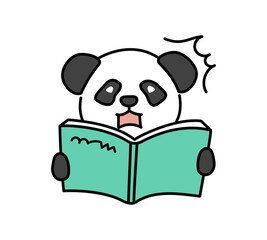本を読むパンダのかわいいキャラクター