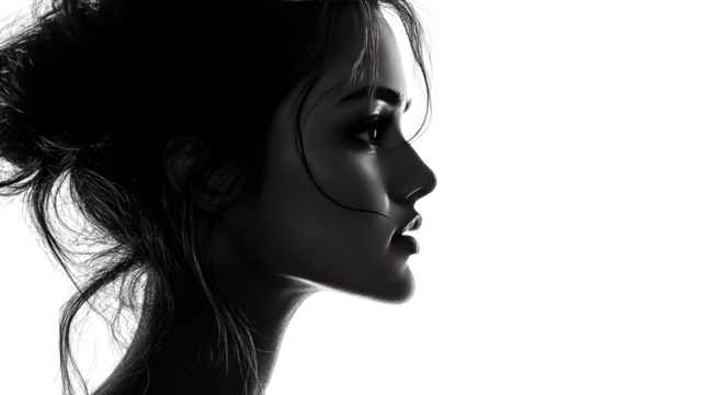 silhouette of a girl isolated on a white or transparent background