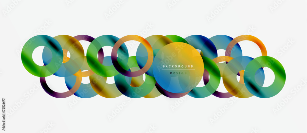 Aufkleber abstract colorful circles overlap creating dynamic visual effect. modern design element for backgrou