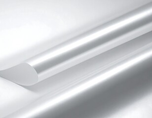 Abstract folds of smooth, silvery white paper