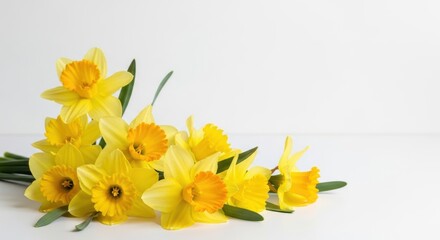 Fototapeta premium Cheerful daffodils composition with bright yellow petals and vivid detail