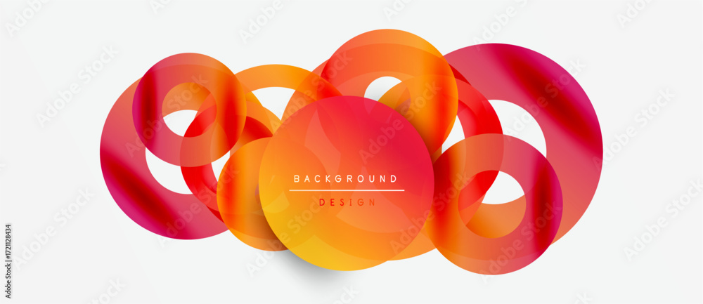 Poster abstract fluid shapes, vibrant orangered gradient. modern design element for backgrounds, presentati