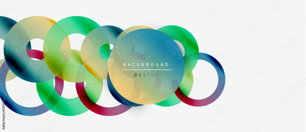 Aufkleber abstract colorful circles overlap, creating dynamic visual effect. modern design element for backgro