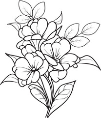 Fototapeta premium coloring pages, color page, flower, vector, floral, nature, leaf, plant, illustration, spring, art, design, drawing, flowers, decoration, summer, blossom, pattern, bouquet, garden, beauty, branch, pet