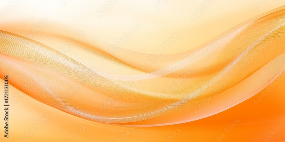 Poster elegant orange waves with subtle transitions creating a warm and inviting fluid gradient background