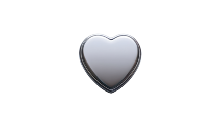 heart shaped metal shield isolated on a white or transparent background