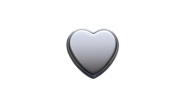 heart shaped metal shield isolated on a white or transparent background