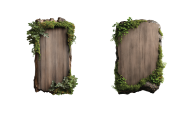 Rustic wooden frames with greenery design for nature themes