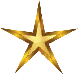 Obraz premium Gold star. Golden gradient vector star isolated on white background, shiny metallic five-pointed award symbol, luxury glossy gold star icon illustration