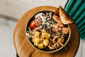 chinese food in a bowl