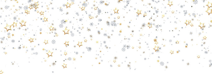 Festive background with gold and silver stars. Perfect for holidays, celebrations, and more!
