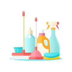 set of cleaning products