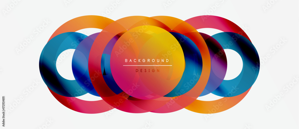 Aufkleber abstract colorful circles overlap. vibrant hues create dynamic visual effect. modern design element 