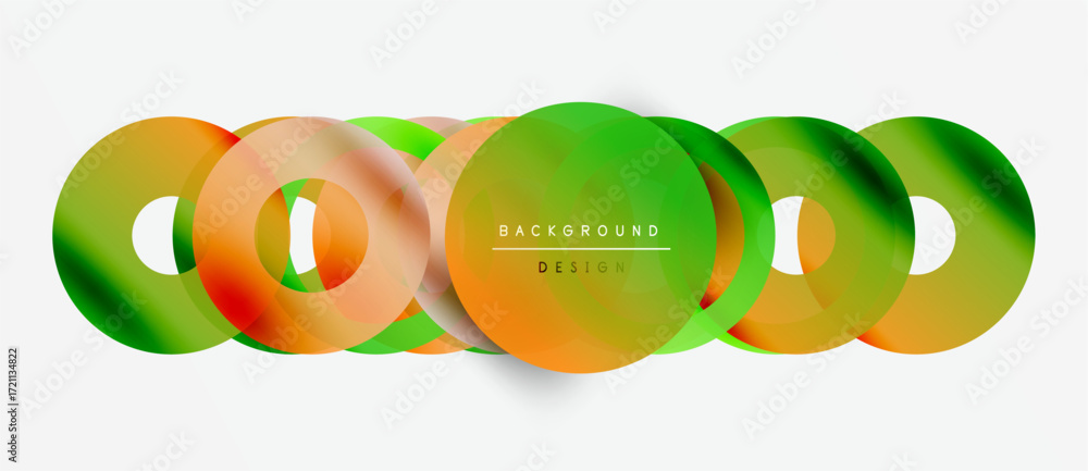 Aufkleber abstract colorful overlapping shapes create dynamic background. gradient hues blend, forming modern 