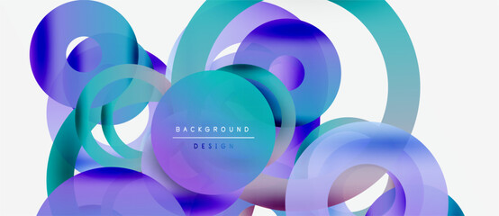 Abstract fluid shapes overlap, creating vibrant blue, purple gradients. Modern design element for backgrounds, presentations. Smooth curves dominate composition.