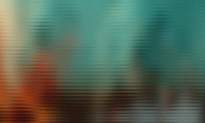 Teal and orange abstract texture with horizontal lines and blurred forms background