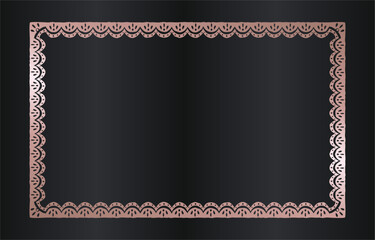 Obraz premium Ornate Gold Frame on Dark Gradient Background.