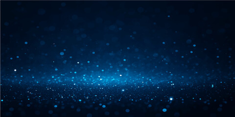 Dark space full of light particles, a starry night sky or a blue galaxy with a nebula