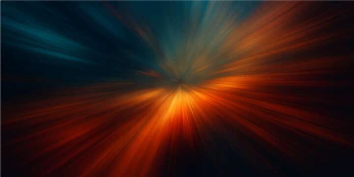 An abstract red background with glowing rays of light creates an explosion of fiery energy, bursting like a hot sun