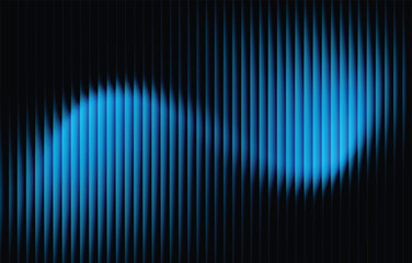 Ribbed abstract glass texture with vertical blue gradient lines, futuristic luminous background with elegant geometric symmetry, bold dynamic modern design pattern, digital vector illustration