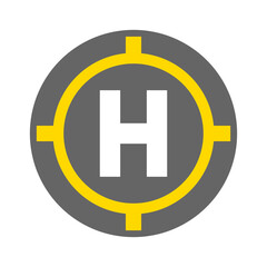 Round helipad symbol vector isolated illustration