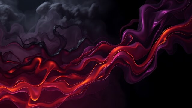 Fiery Red Liquid Swirl with Dark Smoke