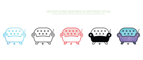 Sofa icon design with white background stock illustration