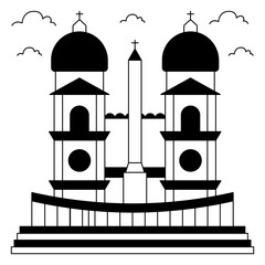 A beautiful design icon of spanish steps