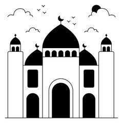 Creative design icon of kali masjid