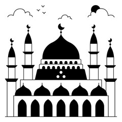 Premium design icon of masjid nabawi