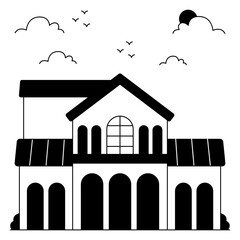 A solid  design icon of memorial chrch