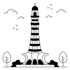 A solid  design icon of minar e Pakistan