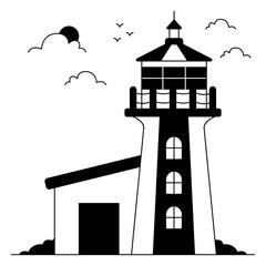 Premium design icon of peggys point lighthouse