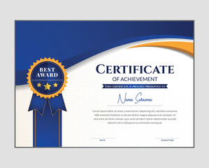 Award certificate template featuring best award seal and elegant design for recognition