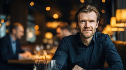 establishment. Small business owner focused on work at restaurant table with blurred background. pitch deck slides, case study pages, designed for brand storytelling and e-commerce strategy.