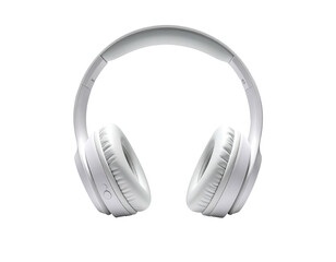 White over-ear headphones, front view