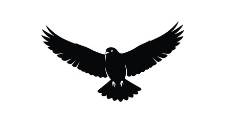 Fototapeta premium Majestic Eagle Silhouette in Flight: The image captures the dynamic silhouette of a soaring eagle, wings spread wide against the backdrop, emphasizing strength, freedom, and boundless potential. 