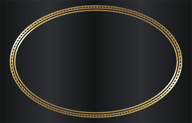 Elegant Gold Oval Frame on Dark Background.