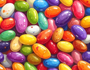 Colorful jelly bean pattern