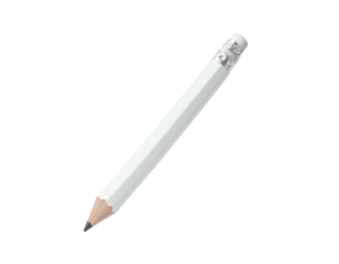 White pencil angled, dark gray graphite tip